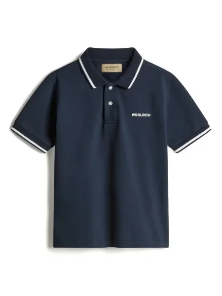 Koszulka polo dziecięca Woolrich niebieska