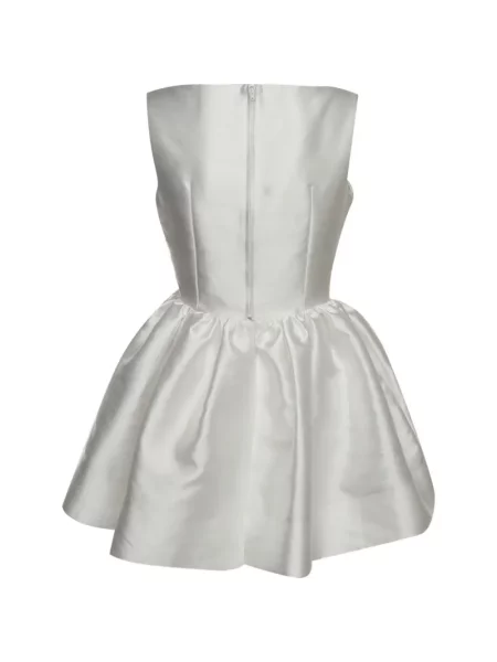 Rochie mini Solace London din satin evazată alb