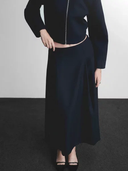 Спідниця максі MANGO темно-синій синя