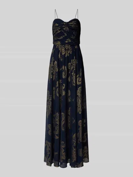 Sukienka wieczorowa z dekoltem w kształcie serca model ‘JACINDRA’ Lauren Ralph Lauren granatowa