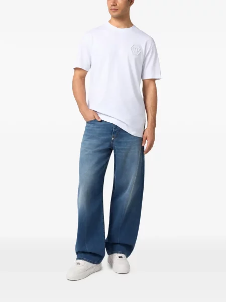 Tricou Philipp Plein cu broderie alb