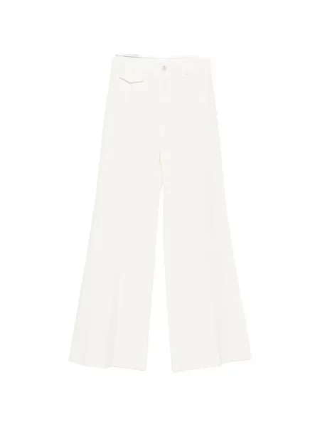 Pantaloni Chloé cu talie înaltă alb