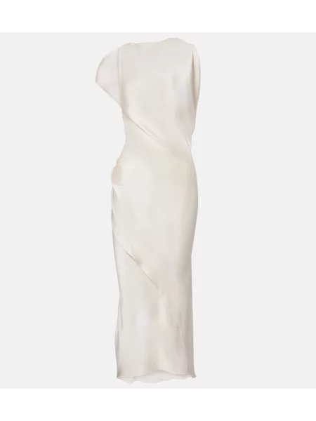 Rochie midi Victoria Beckham drapată alb