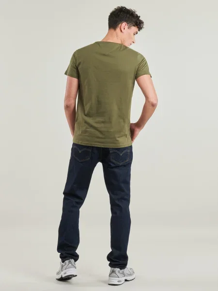 Tricou Tommy Jeans din jerseu kaki