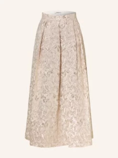 Lunatica Milano Spódnica Żakardowa Z Błyszczącą Przędzą silber beżowa