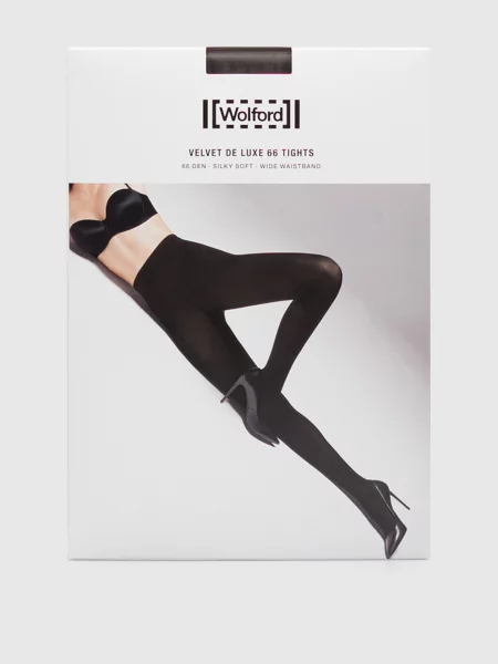 Бархатные колготы Wolford коричневые