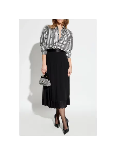 Jedwabna spódnica Dolce And Gabbana czarna