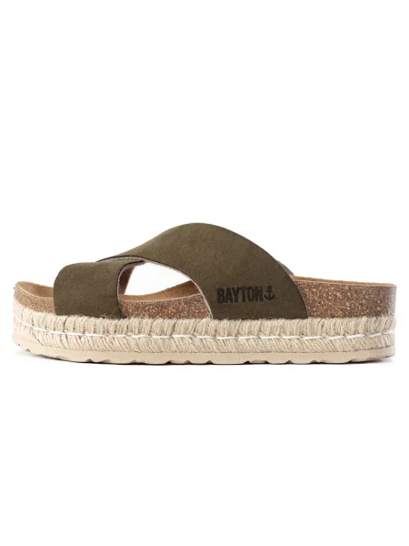 Bayton Nizki natikači Penelope ecru / svetlo rjava / kaki črna