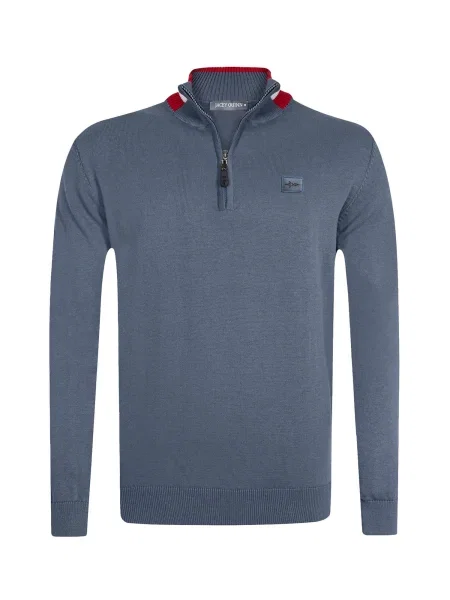 Jacey Quinn Pulover Passmeld albastru marin / roșu alb