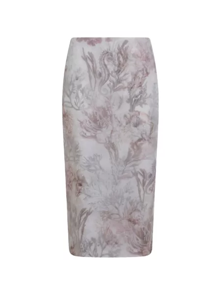 Fustă Max Mara cu model floral cu imagine alb