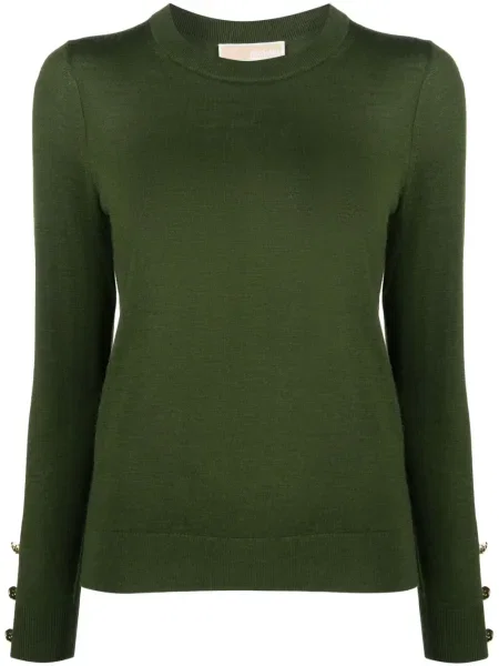 Dzianinowa sukienka maxi Michael Michael Kors do kolan z nadrukiem złota