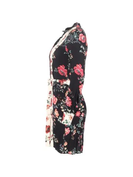 Rochie tip cămașă Maje cu model floral de costum negru