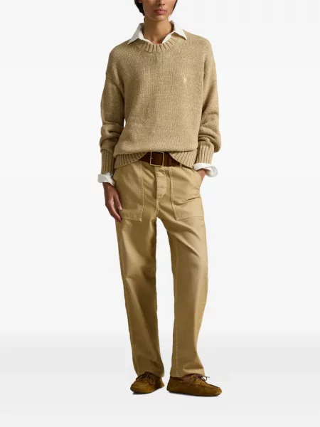 Vunena majica Polo Ralph Lauren s okruglim izrezom iznad koljena narančasta