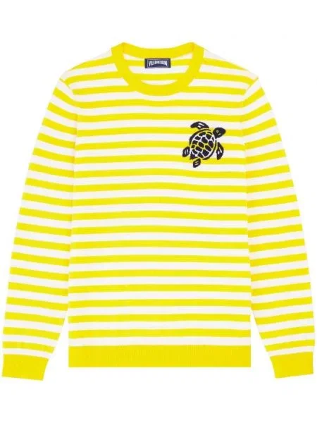 Mikina Vilebrequin s výšivkou žlutá