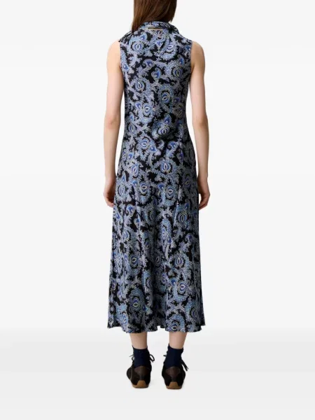 Rochie Claudie Pierlot cu franjuri cu model paisley negru