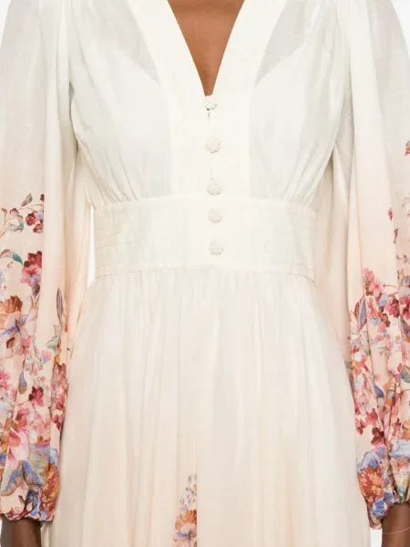 Rochie maxi Zimmermann cu model floral de costum