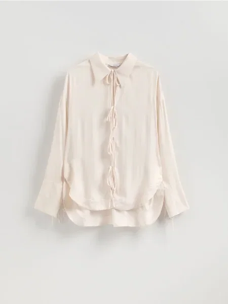 Reserved Bluză cu șnururi roz-pastel roz