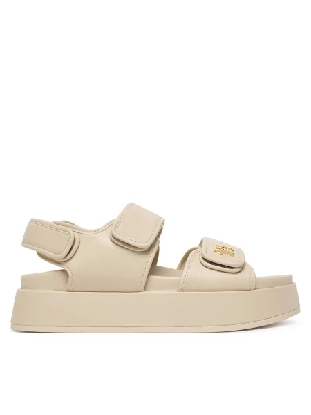 Сандали Tommy Hilfiger Leather Sporty Platform Sandal бежов