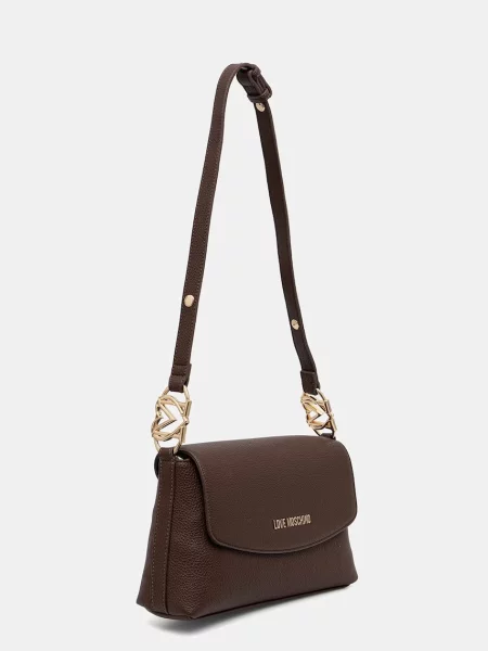 Love Moschino klasična torbica iz umetnega usnja rjava