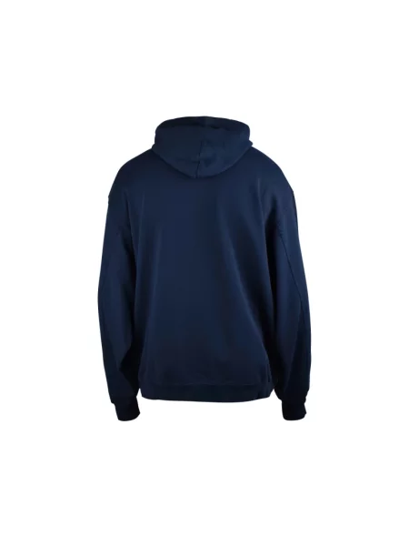Bluza z kapturem Balenciaga z nadrukiem niebieska