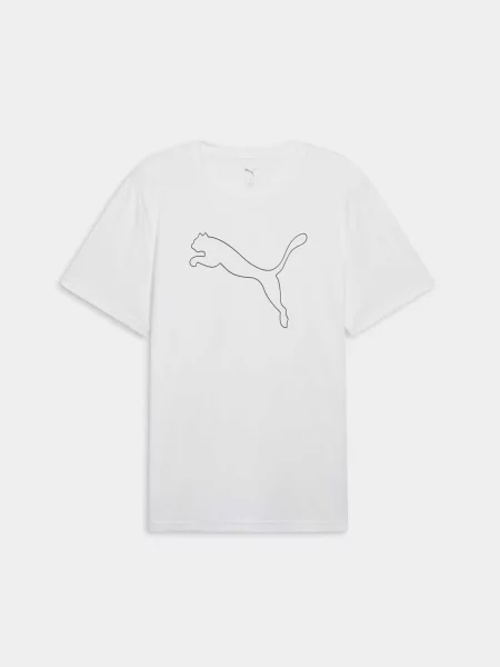 Спортивна футболка PUMA M Tad Ess Heather Cat Tee комбінований верх білий