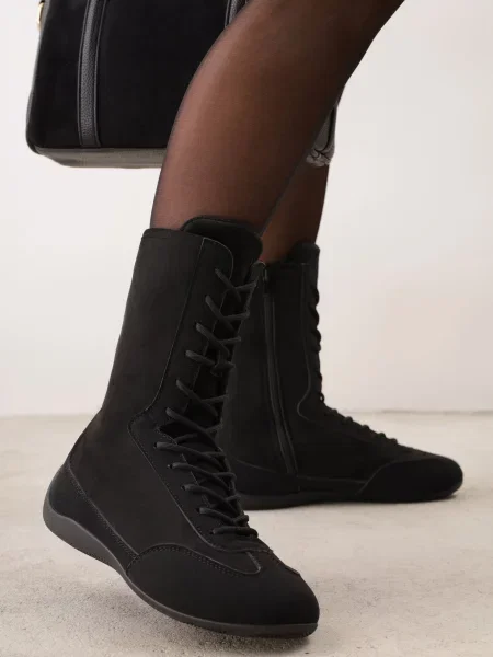 Ghete tip sneakers de box înalte cu căptușeală утепlată Tilpera negri