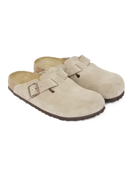 Klapki Birkenstock skórzane beżowe
