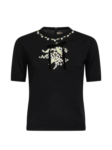 Pulover Valentino Garavani cu broderie negru