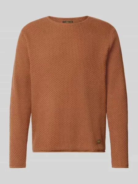 Sweter z dzianiny z fakturowanym wzorem model BLUMASON' Jack & Jones Premium pomarańczowy