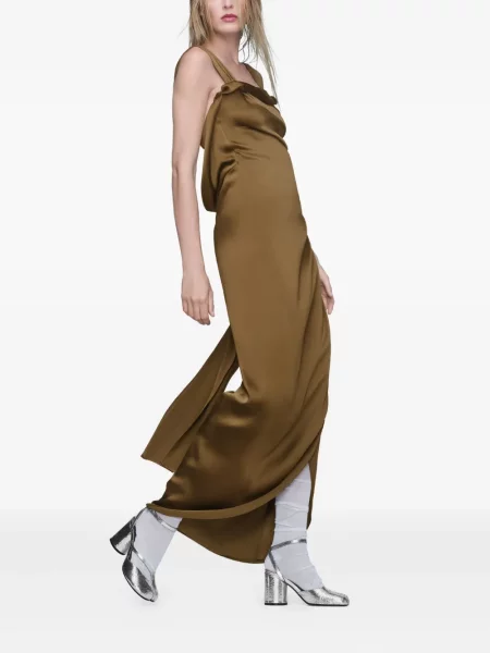 Rochie Maison Margiela drapată maro