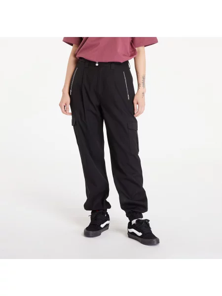 Разтягам карго панталони Tommy Hilfiger с висока талия черно