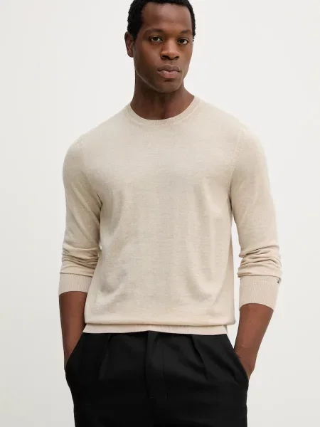 Volnen pulover Tommy Hilfiger bež