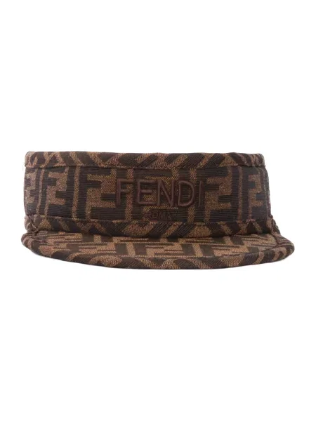 Czapka z daszkiem Fendi brązowa