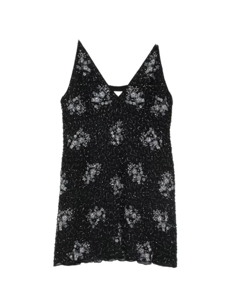 Gėlėta mini suknelė Antik Batik su blizgučiais juoda