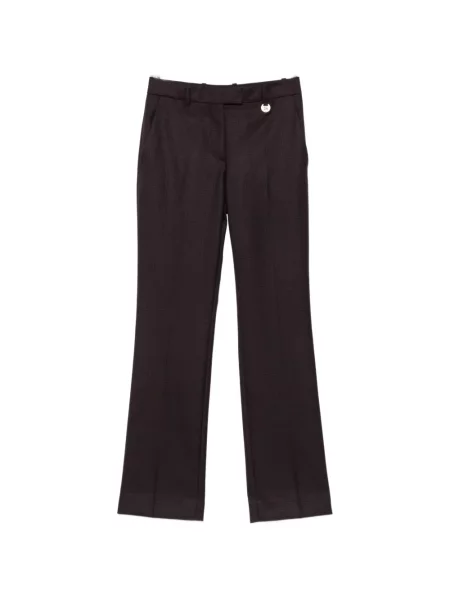 Pantaloni Burberry de lână în carouri maro