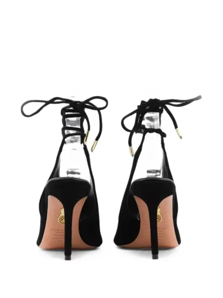 Велурени сандали Aquazzura с връзки черно