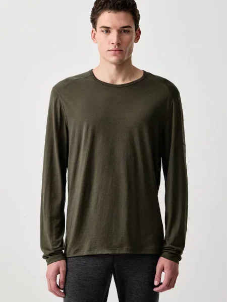 Icebreaker longsleeve termoaktywny z wełny merino Oasis zielona