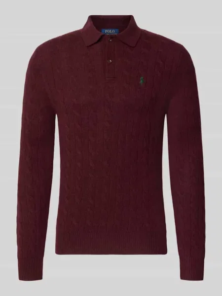 Polo Ralph Lauren Sweter Bordowy czerwony