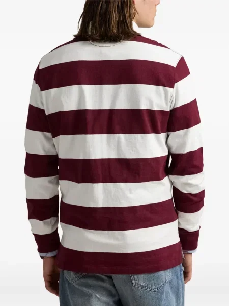 Ριγέ polo Polo Ralph Lauren με κουκούλα με αυτόγραφο λευκό