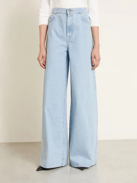 Max Mara Široké Džíny Affari light blue modré