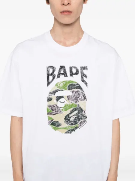 Tricou A Bathing Ape® cu imagine alb