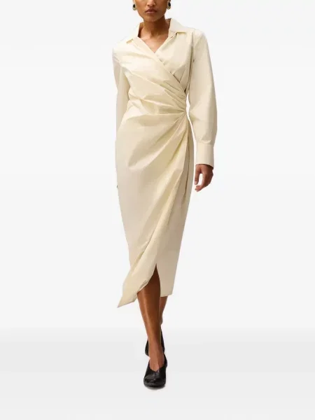 Rochie midi Retori drapată din poplin