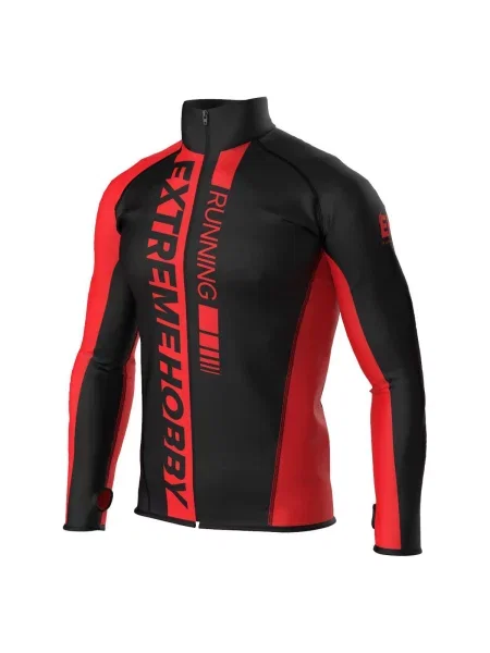 Bluza do biegania rozpinana EXTREME HOBBY DRAFT czerwona