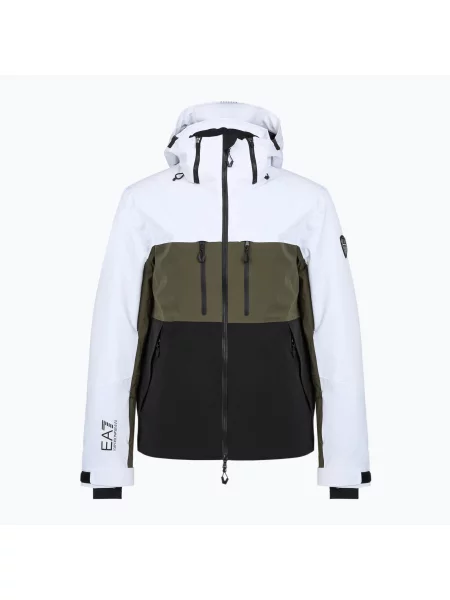 Geacă de schi pentru bărbați Emporio Armani Ski Kitzbuhel Colorblock white / black / grape leaf alb