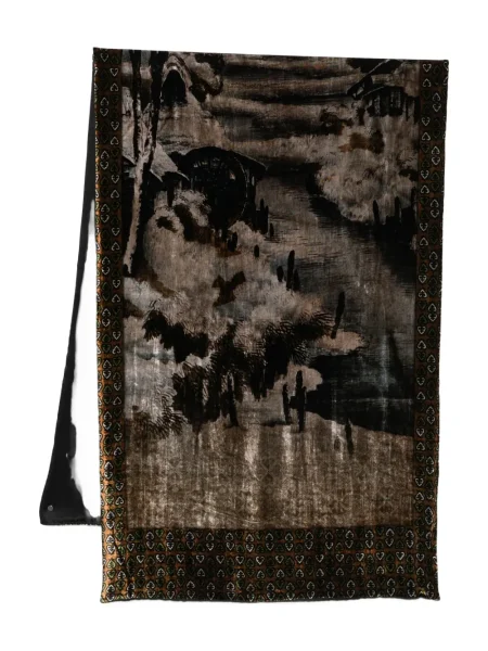 Fular Pierre-louis Mascia de catifea cu imagine maro