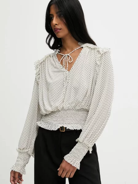 Answear.LAB bluzka wzorzysta beżowy