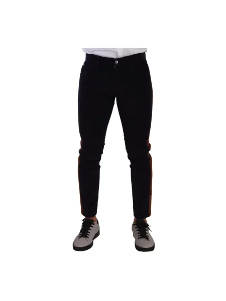Skinny spodnie Dolce And Gabbana sztruksowe czarne