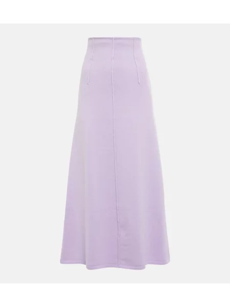 Fustă midi Dorothee Schumacher de lână până la genunchi violet