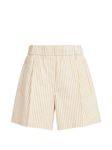 Pantaloni scurți Brunello Cucinelli cu dungi galben