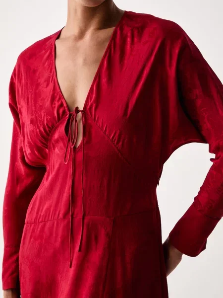 Zadig&Voltaire asszimetrikus selyem ruha ROUNA piros